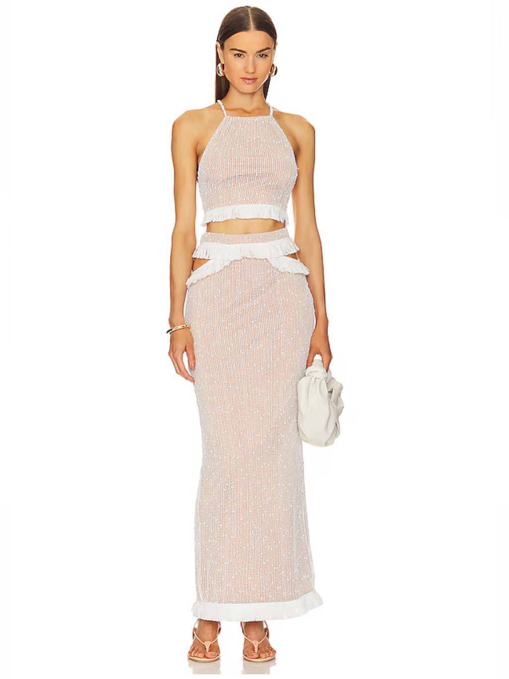 Michael Costello X Revolve | Maxi Skirt With Fringe Trim